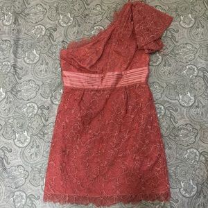 Jessica Simpson One-shoulder Lace Dress - Rosepink