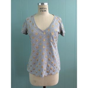 Gold polka dot tee - small