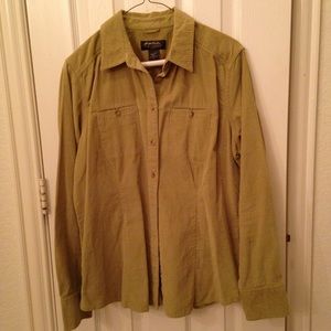 Eddie Bauer green corduroy shirt
