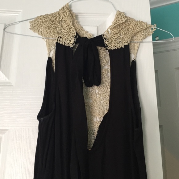 Audrey/Nasty Gal black dress with gold halter - Picture 3 of 4