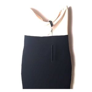 Strapless Creme and Black Dress