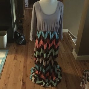 Beautiful chevron print maxi and Aztec sweater