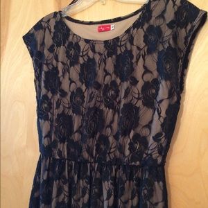 Black and Tan lace formal dress