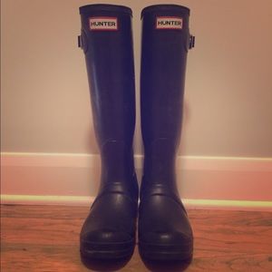 Black Matte Hunter Rain Boots
