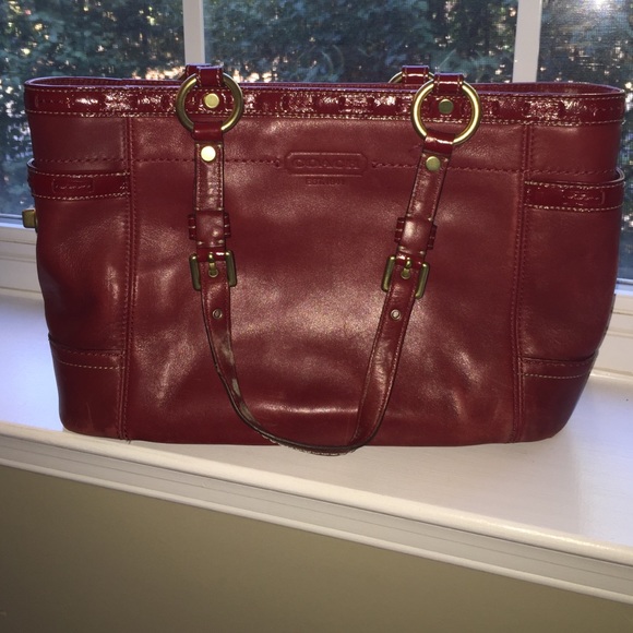 Red Leather Coach Purse