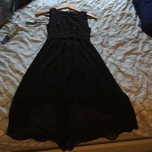 Black high low dress