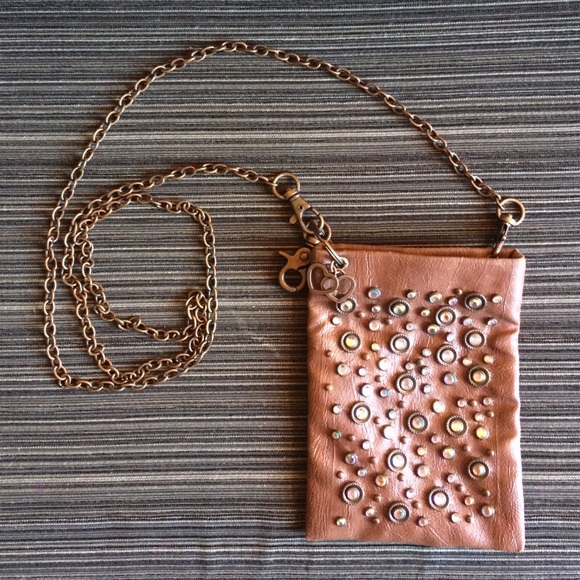 Tan Rhinestone Purse
