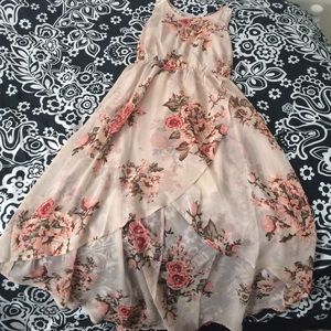 Forever 21 Hi Lo Dress- Taupe/Olive/Pink