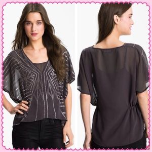 SANCTUARY "LOTUS" METALLIC BLOUSE