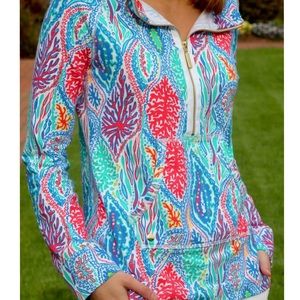 Lilly Pulitzer printed popover sweatshirt 3/4 zip