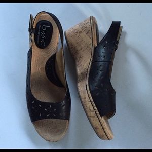 Born BOC leather wedges