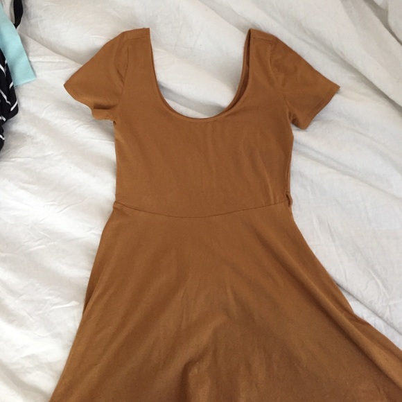 Mustard baby doll skater dress
