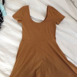 Mustard baby doll skater dress