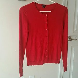 Ann Taylor red cardigan