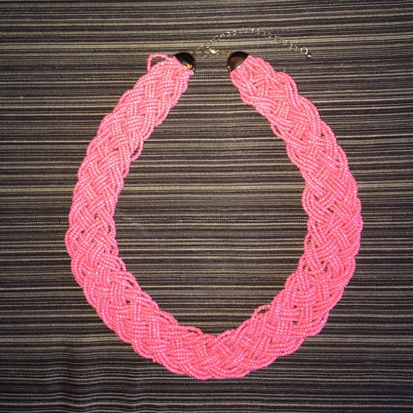 Coral Braided Statement Necklace