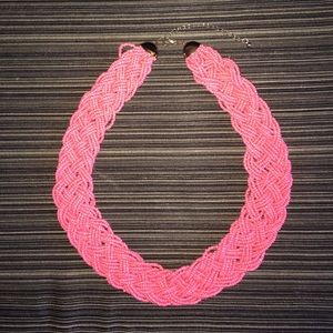 Coral Braided Statement Necklace