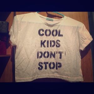 "COOL KIDS DON'T STOP" cropped tee from PacSun.