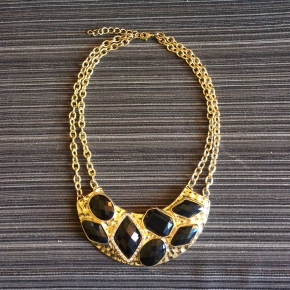 Black and Gold Statement Necklace