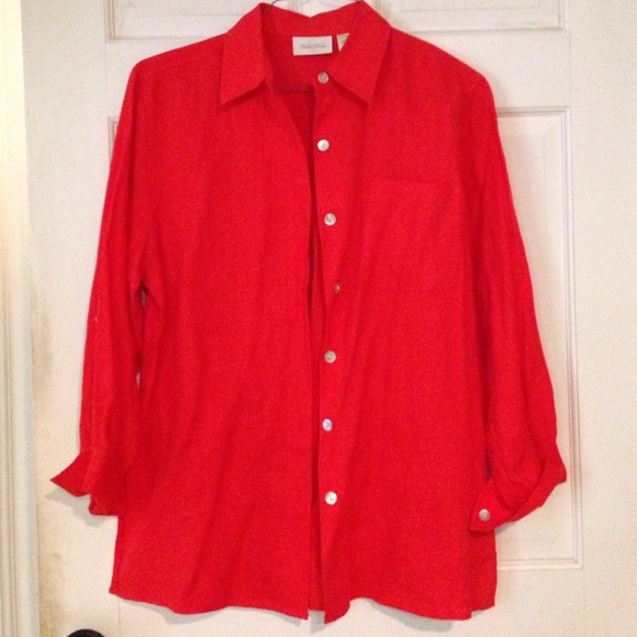 Coral linen top