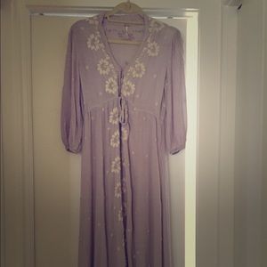Free people boho embroidered maxi dress