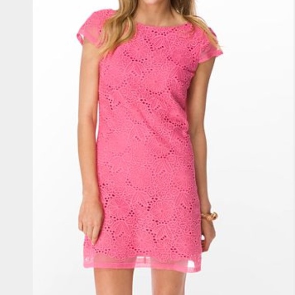 Lily Pulitzer Hotty Pink Lace Jeanette Dress