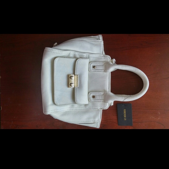 NWT Small F21 White Leather Handbag