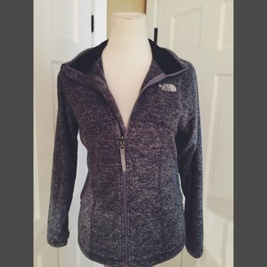 Grey north face zip up jacket