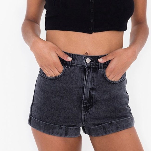 American Apparel High Waist Jean Cuff Short