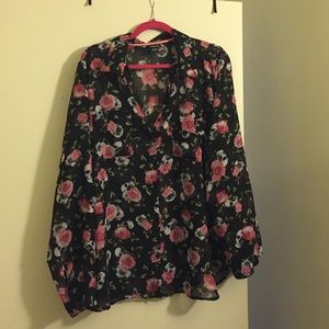 Torrid floral and skull top