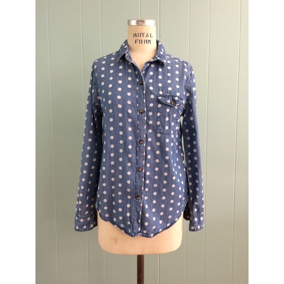 Polka Dot Denim Shirt - medium