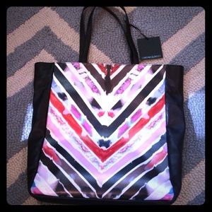 Luxurious printed leather tota