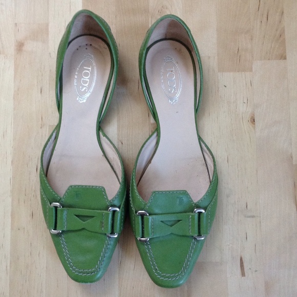 Tod's Leather Anello Dorsay Loafer Flats worn 2x