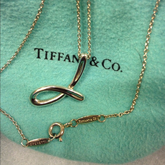 Tiffany & Co Sterling Silver "J" necklace