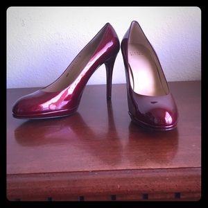 Stuart Weitzman red patent leather pumps