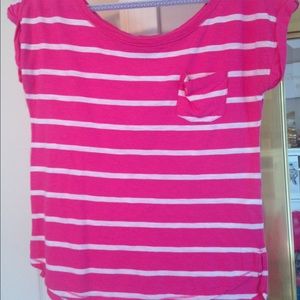 Pink striped tee shirt