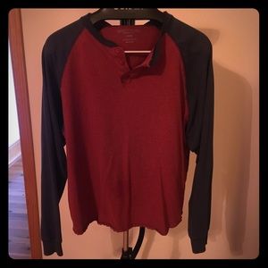 MEN's Faded Glory Henley - Blue/Red