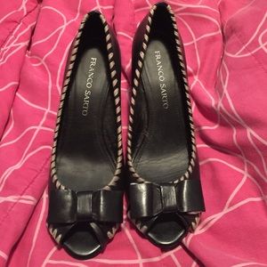 Franco Sarto black/tan heels