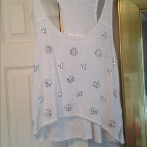 White beaded tank