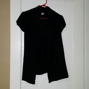 Black short sleeve cardigan