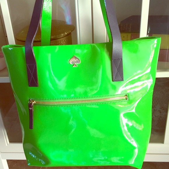 Kate Spade Green patent tote bag