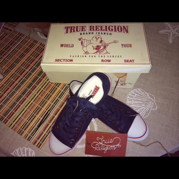 True Religion Canvas Sneakers. Navy Blue 10. NEW!