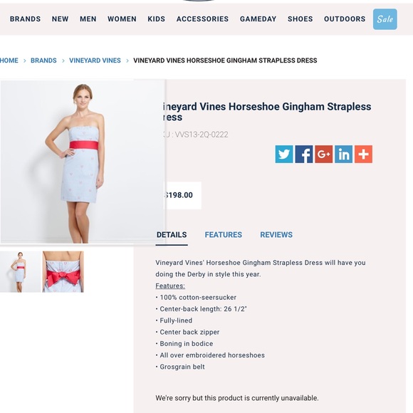 SOLD ON MERC Vineyard Vines Kentucky Derby Dress - Picture 4 of 4