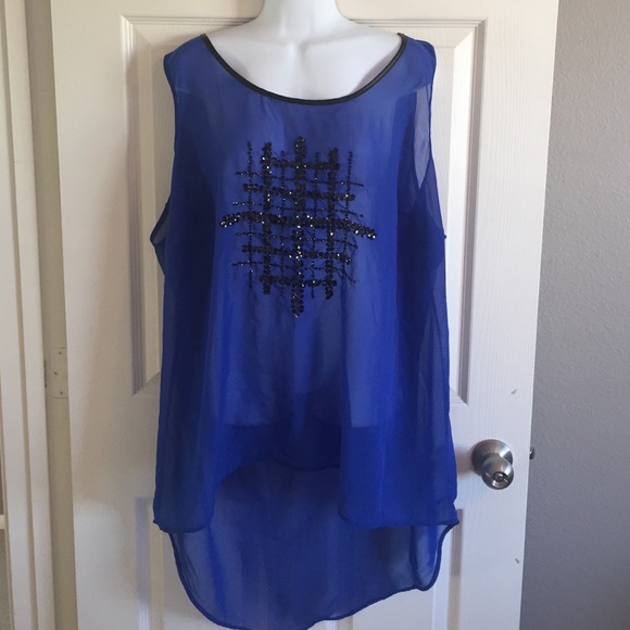 NWOT Plus Size Hi-Low Sheer Tank