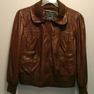 SALE Cute Brown Leather Like jacket