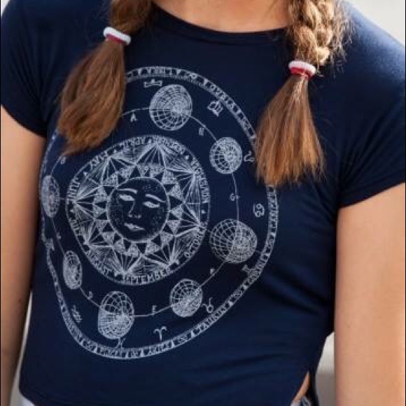 Brandy Melville Tops - navy blue zodiac tee