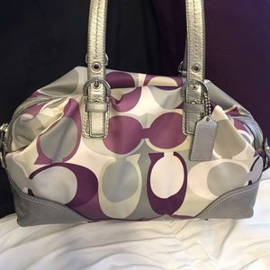 Authentic Purple, Silver & White Coach bag!