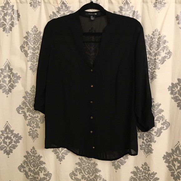 Sheer black blouse - Picture 1 of 2