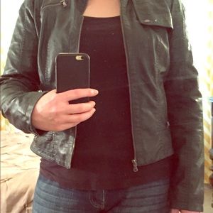 Guess faux-leather motorcycle jacket