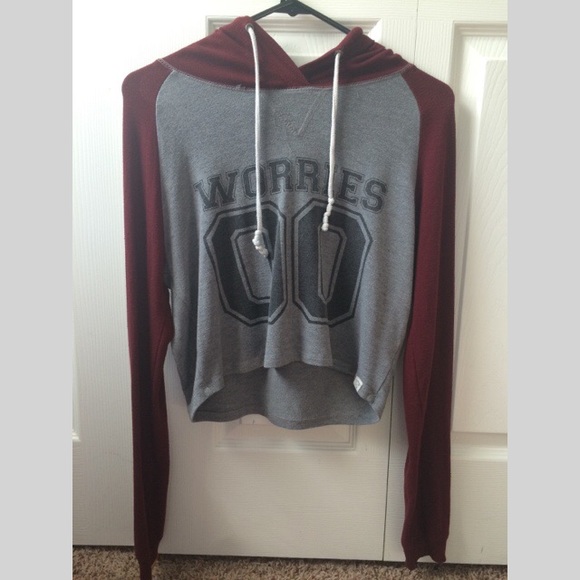 🌚 Maroon L.A hearts crop sweater🌚