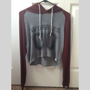 🌚 Maroon L.A hearts crop sweater🌚